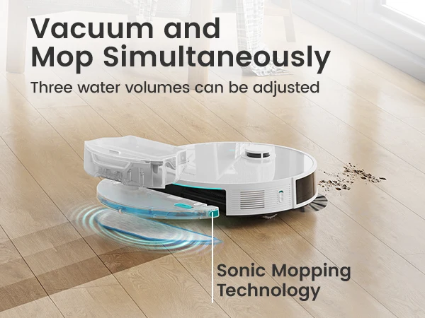 Lefant N3 4000Pa Suction Robot Vacuum and Sonic Mop Combo,Precision Mapping with Lidar&dToF Sensors,Ultrasonic Carpet Detection