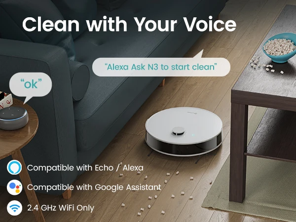 Lefant N3 4000Pa Suction Robot Vacuum and Sonic Mop Combo,Precision Mapping with Lidar&dToF Sensors,Ultrasonic Carpet Detection