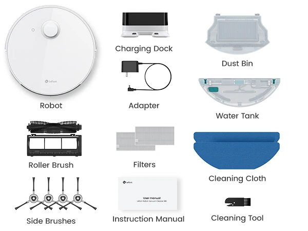Lefant N3 4000Pa Suction Robot Vacuum and Sonic Mop Combo,Precision Mapping with Lidar&dToF Sensors,Ultrasonic Carpet Detection