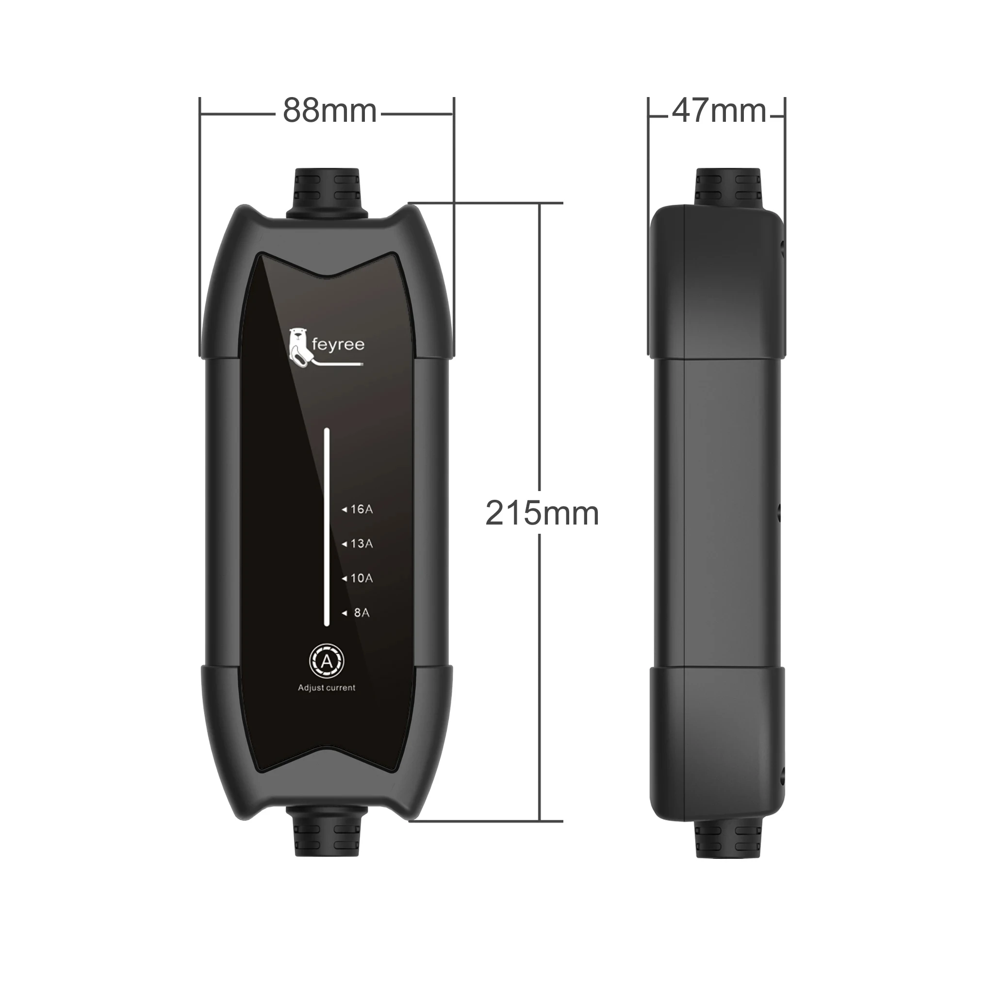 Feyree EV Portable Charger 3.5kW Type2 Connector 16A Single Phase 5m Cable Current Adjustable for Electric Vehicle Car Charger