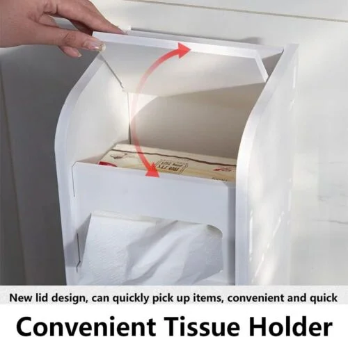 Bathroom Storage Cabinet 3 Tier Floor Cabinet Organizer with Door Free-Standing Toilet Roll Holder Narrow Toilet Storage Cabinet