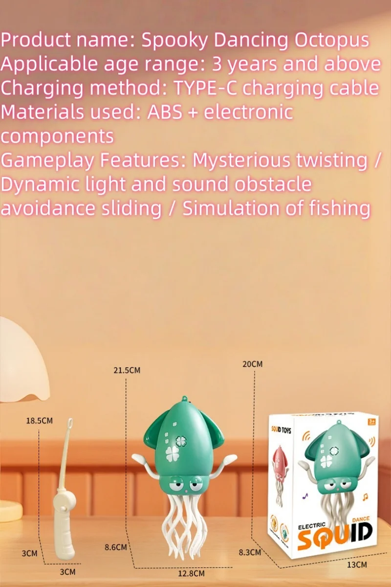 New and Unique Magical Dancing Octopus Electric Squid Sensing and Evading Obstacles Octopus Children Stress-Relieving Fishing