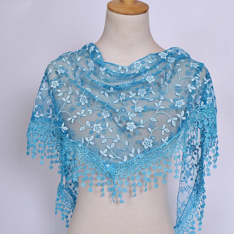 BOHOWAII Foulard Femme Fashion Bufandas Women Hijab Triangle Lace Veil Tulle Scarf Shawl Hollow Out Voile Femme Musulman