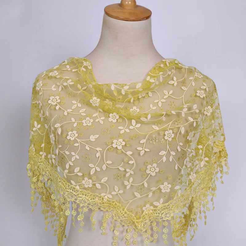 BOHOWAII Foulard Femme Fashion Bufandas Women Hijab Triangle Lace Veil Tulle Scarf Shawl Hollow Out Voile Femme Musulman