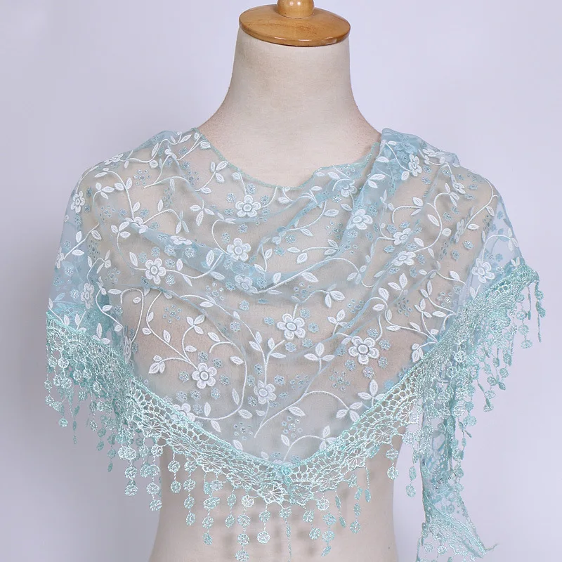 BOHOWAII Foulard Femme Fashion Bufandas Women Hijab Triangle Lace Veil Tulle Scarf Shawl Hollow Out Voile Femme Musulman