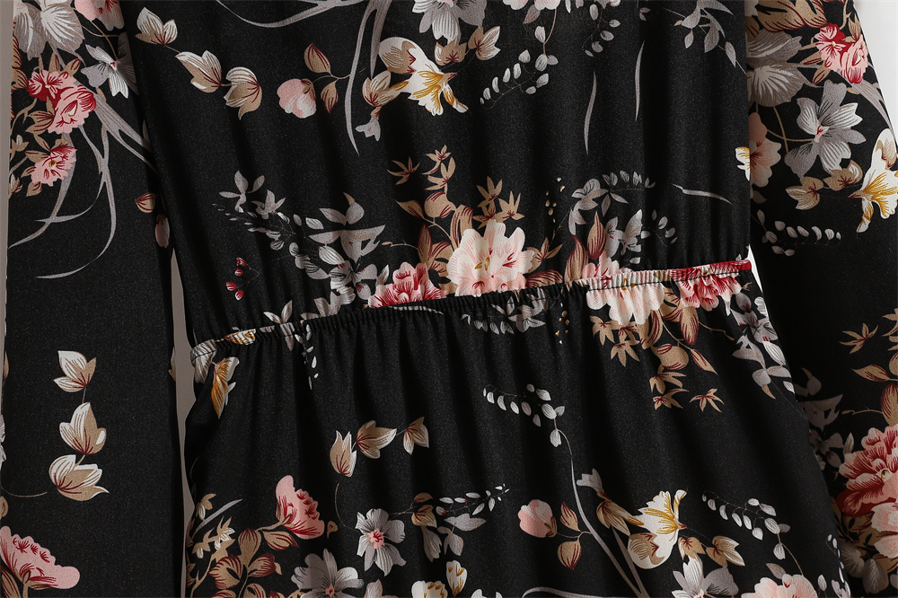 Spring Summer Women Maxi Dresses Casual Full Sleeve Floral Printed O-neck Woman Bohe Beach Party Long Dress Mujer Vestidos