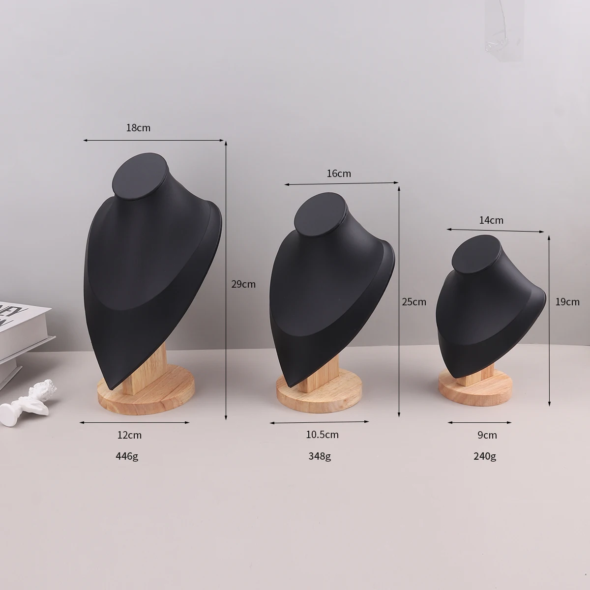 Velvet Portrait Necklace Display Pendant Organizer Jewelry Display Stand Jewelry Mannequin Bust Necklace Pendant Window Display