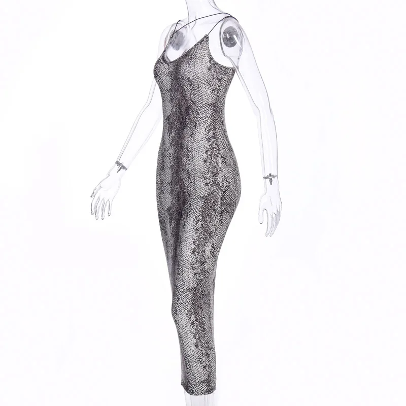 leopard print sleeveless V-neck sexy midi dress spring women fashion streetwear Christmas party outfits