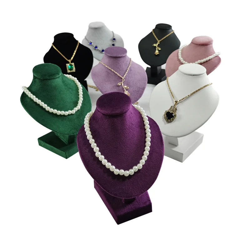 Miniature Mannequin Necklace Pendant Display Stand Choker Beads Chain Organizer Neck Portrait Neck Model Stand 5 colors