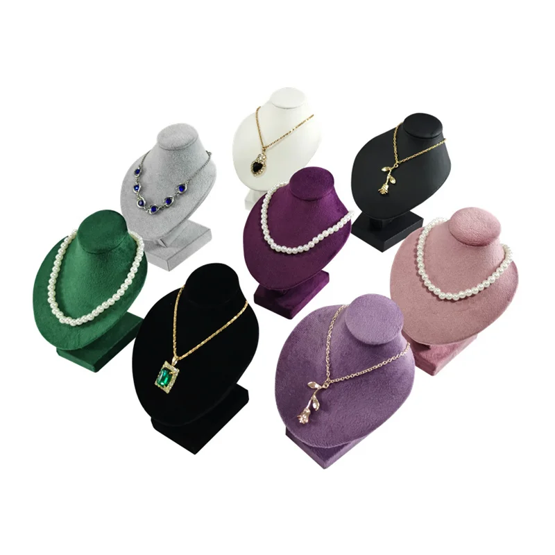 Miniature Mannequin Necklace Pendant Display Stand Choker Beads Chain Organizer Neck Portrait Neck Model Stand 5 colors