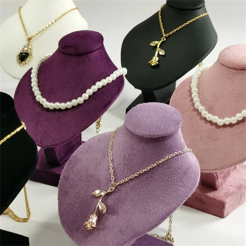 Miniature Mannequin Necklace Pendant Display Stand Choker Beads Chain Organizer Neck Portrait Neck Model Stand 5 colors