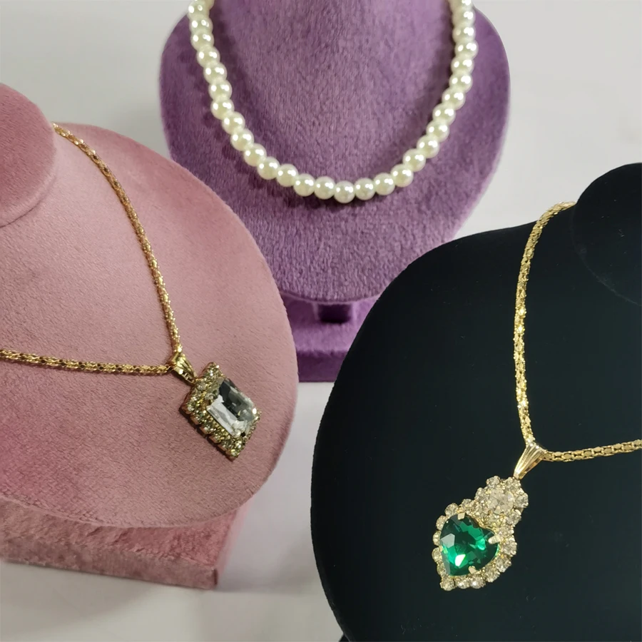 Miniature Mannequin Necklace Pendant Display Stand Choker Beads Chain Organizer Neck Portrait Neck Model Stand 5 colors