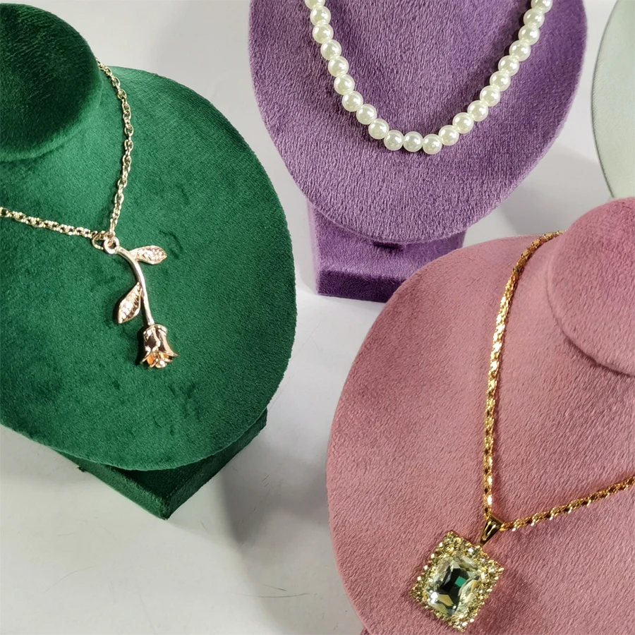 Miniature Mannequin Necklace Pendant Display Stand Choker Beads Chain Organizer Neck Portrait Neck Model Stand 5 colors
