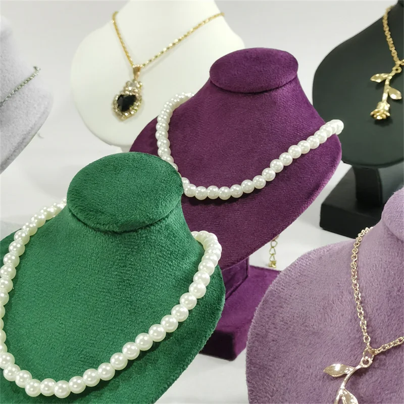 Miniature Mannequin Necklace Pendant Display Stand Choker Beads Chain Organizer Neck Portrait Neck Model Stand 5 colors