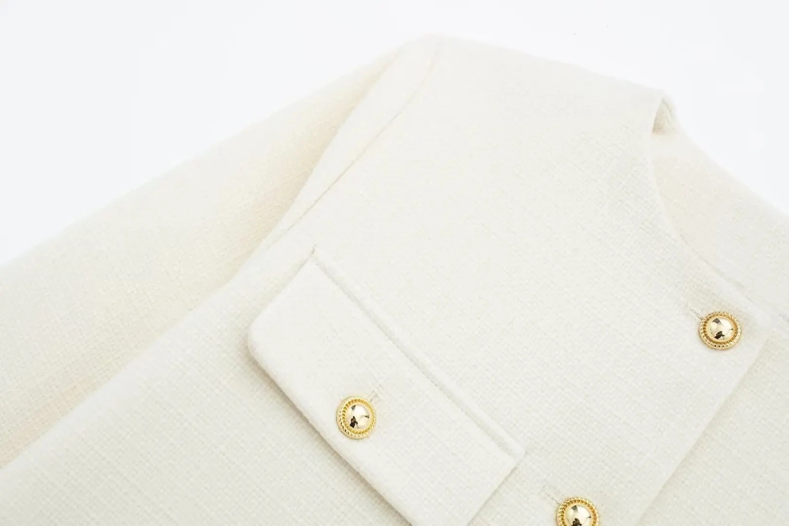 HH 2024 Fashion Women Bomber Cropped Jackets Female Golden Button Blazer Spring Women's Chic Streetwear Outwear Top