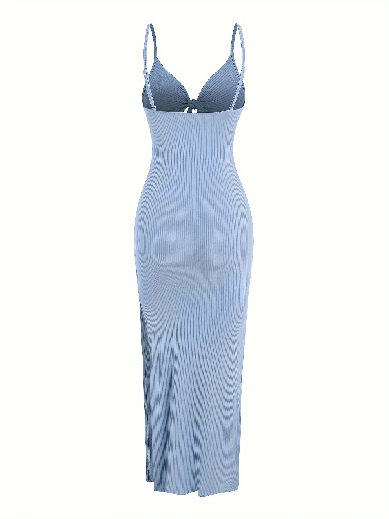 Europe and America Knit Simple Sleeveless Suspender Dress in Spring and Summer, Leaking Back and sexy Long Skirt with Neck.
