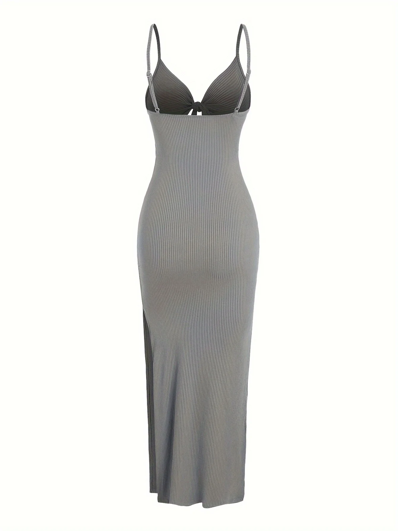 Europe and America Knit Simple Sleeveless Suspender Dress in Spring and Summer, Leaking Back and sexy Long Skirt with Neck.