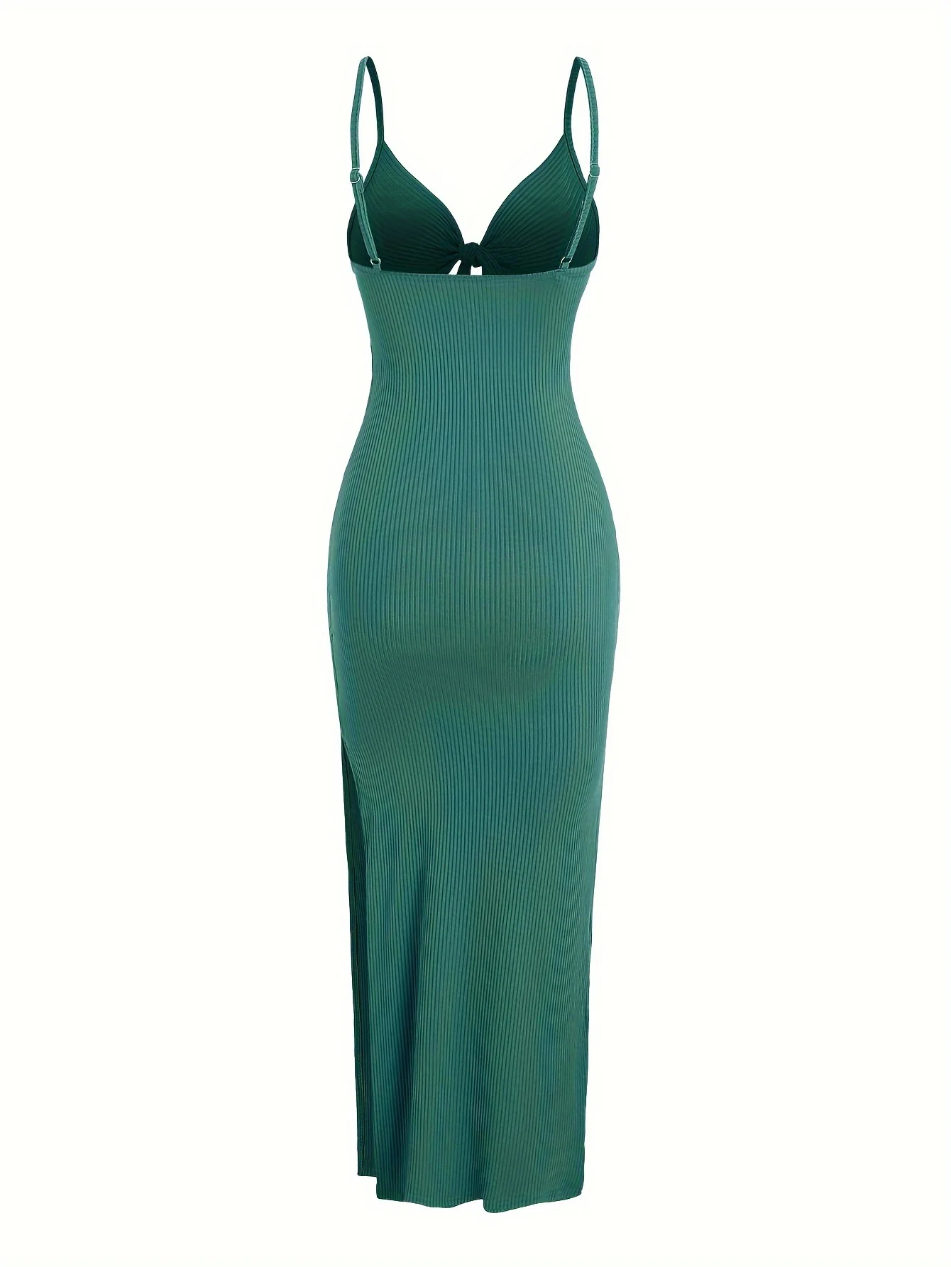 Europe and America Knit Simple Sleeveless Suspender Dress in Spring and Summer, Leaking Back and sexy Long Skirt with Neck.