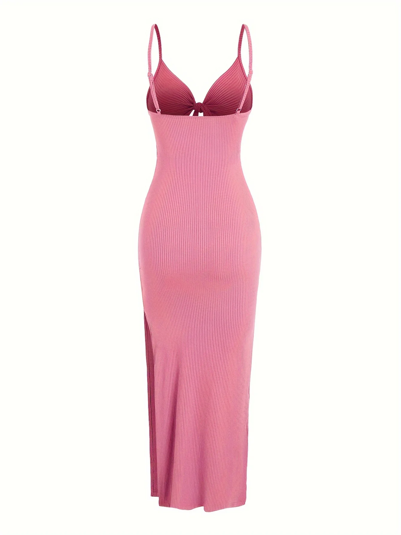 Europe and America Knit Simple Sleeveless Suspender Dress in Spring and Summer, Leaking Back and sexy Long Skirt with Neck.