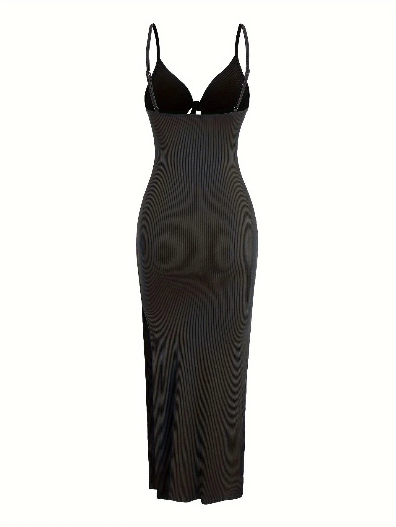 Europe and America Knit Simple Sleeveless Suspender Dress in Spring and Summer, Leaking Back and sexy Long Skirt with Neck.