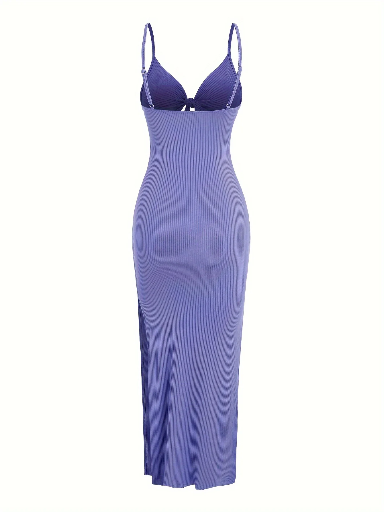 Europe and America Knit Simple Sleeveless Suspender Dress in Spring and Summer, Leaking Back and sexy Long Skirt with Neck.