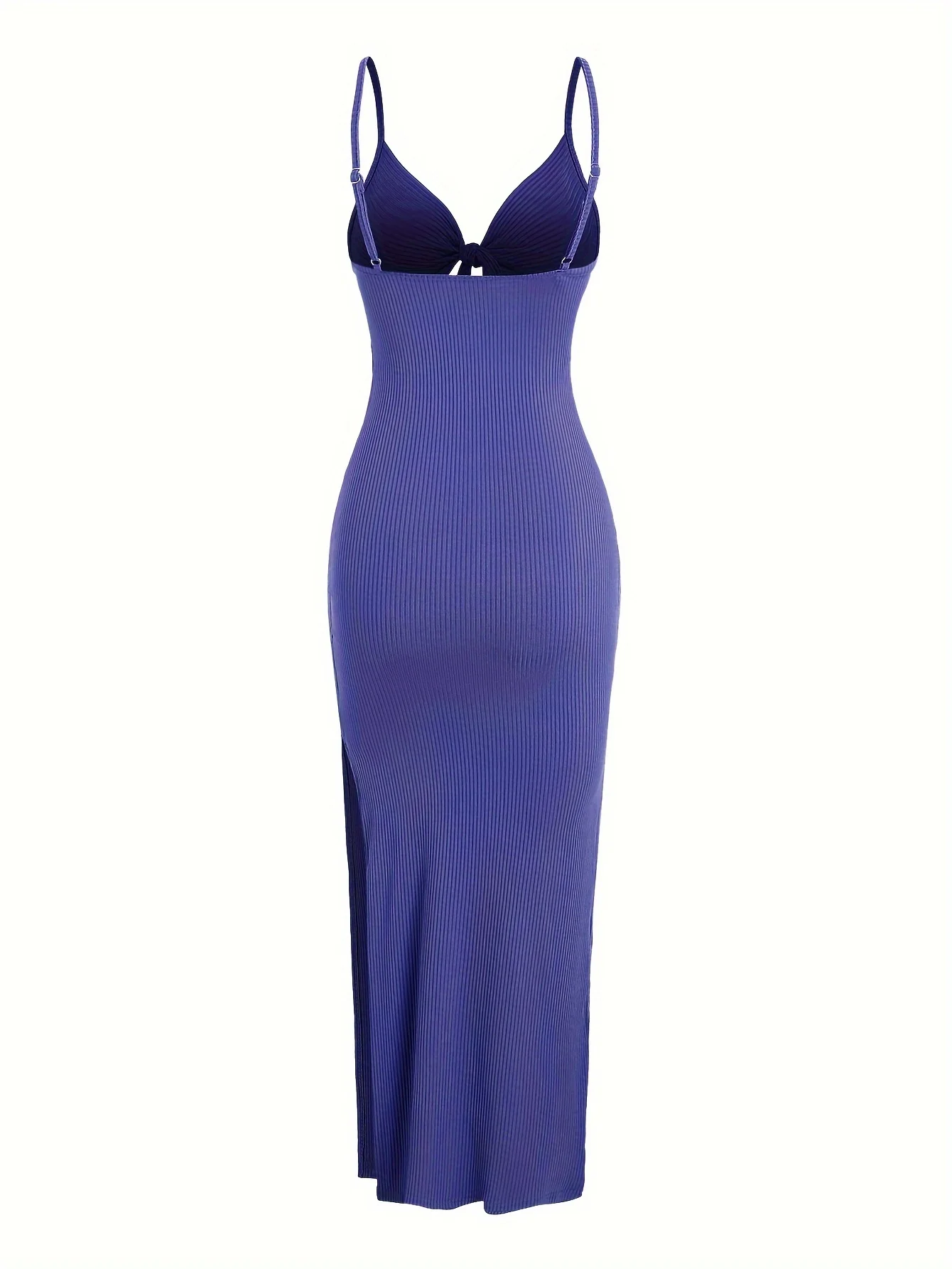 Europe and America Knit Simple Sleeveless Suspender Dress in Spring and Summer, Leaking Back and sexy Long Skirt with Neck.