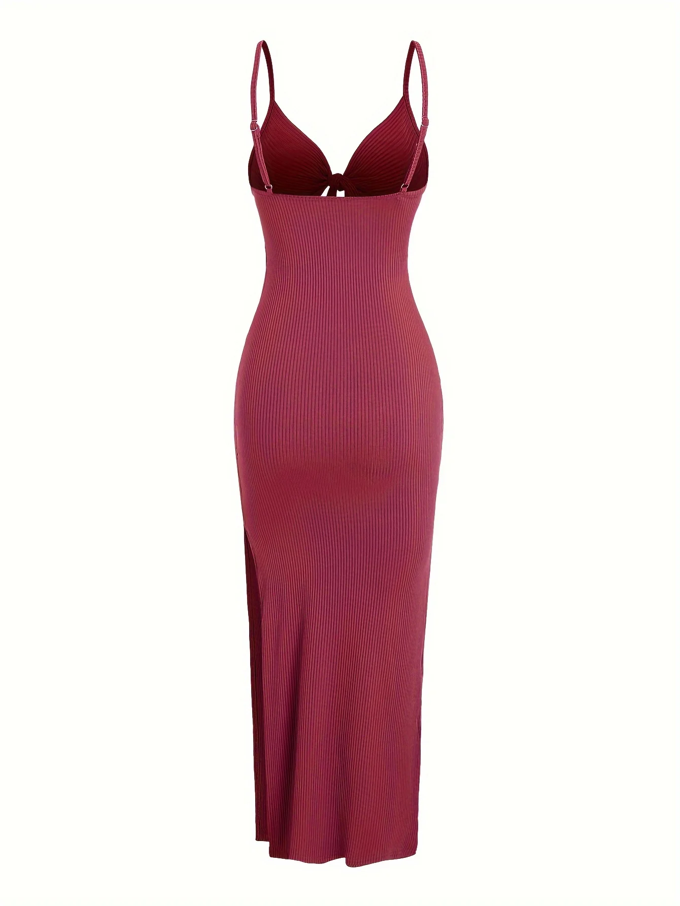 Europe and America Knit Simple Sleeveless Suspender Dress in Spring and Summer, Leaking Back and sexy Long Skirt with Neck.