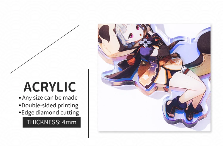 Custom Keychains Cartoon Llavero Photo Customized Anime Transparent Charm Hologram Clear Acrylic Personalized Key Rings for Gift