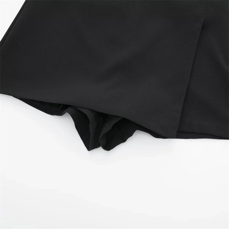 MUJER 2025 Asymmetric Skort For Women Black High Waist Mini Skirt Shorts Women Casual Bermuda Shorts Woman Summer Skirt Shorts