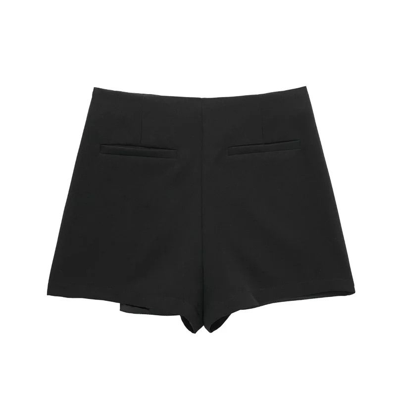 MUJER 2025 Asymmetric Skort For Women Black High Waist Mini Skirt Shorts Women Casual Bermuda Shorts Woman Summer Skirt Shorts
