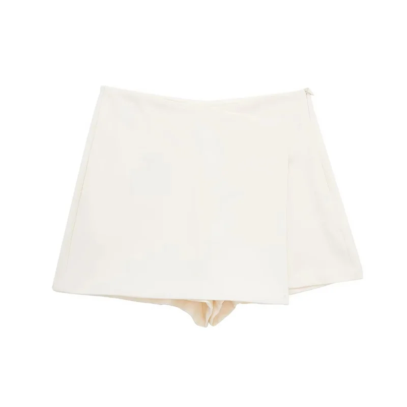 MUJER 2025 Asymmetric Skort For Women Black High Waist Mini Skirt Shorts Women Casual Bermuda Shorts Woman Summer Skirt Shorts