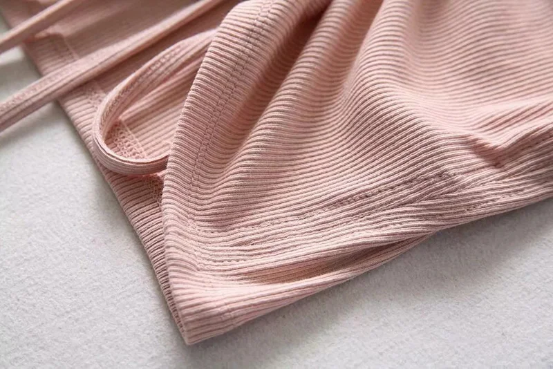 Sexy V Neck Cropped Tank Tops Women Drawstring Tie Up Front Camis Candy Colors Streetwear Slim Fit Ribbed Crop Top