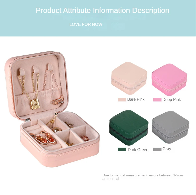 Jewelry Organizer Display Travel PUJewelry Case Boxes Travel Portable Jewelry Box Storage Organizer Earring Holder Gift