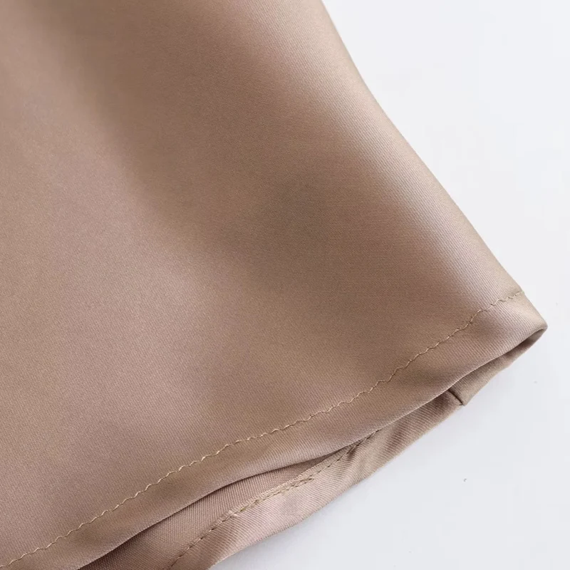 HXAO Satin Midi Women Skirt Mid Waist Folds Lady Skirt 2024 Spring Summer New Fashion Elegant Casual Office Women Clothing