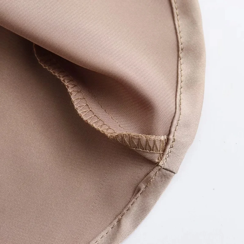 HXAO Satin Midi Women Skirt Mid Waist Folds Lady Skirt 2024 Spring Summer New Fashion Elegant Casual Office Women Clothing