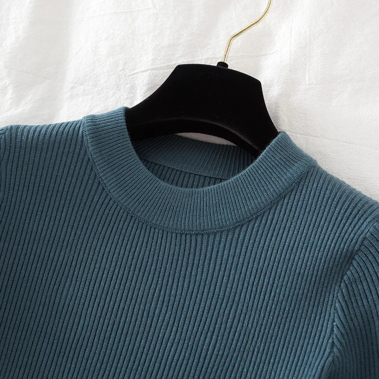 2026 women thick sweater pullovers khaki casual autumn winter button o-neck chic sweater female slim knit top soft jumper tops