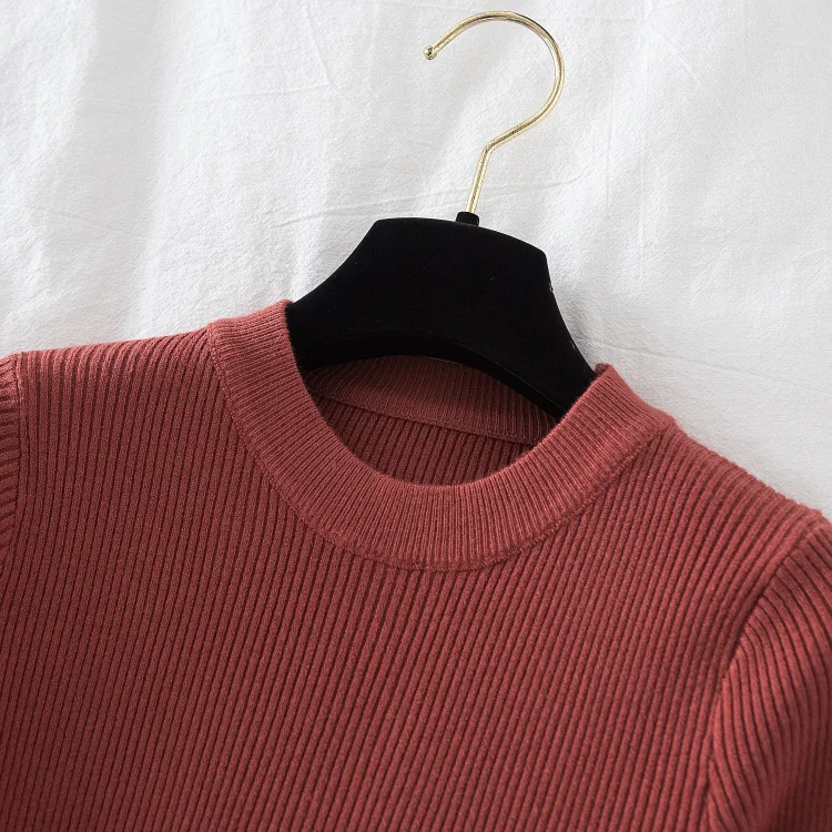 2026 women thick sweater pullovers khaki casual autumn winter button o-neck chic sweater female slim knit top soft jumper tops