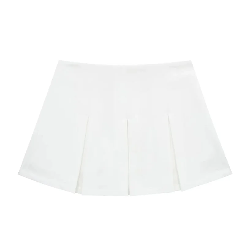 MUJER Women's Shorts Skirts High Waist Pleated Skirt Shorts Women Striped Bermuda Shorts Woman Fashion Casual Mini Shorts Women
