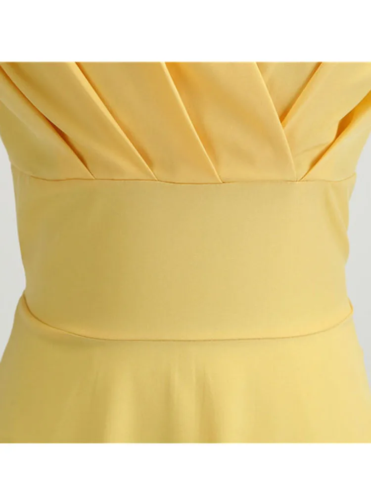 Pink Summer Dress Women V Neck Vintage Robe Elegant Retro pin up Party Office Midi Dresses