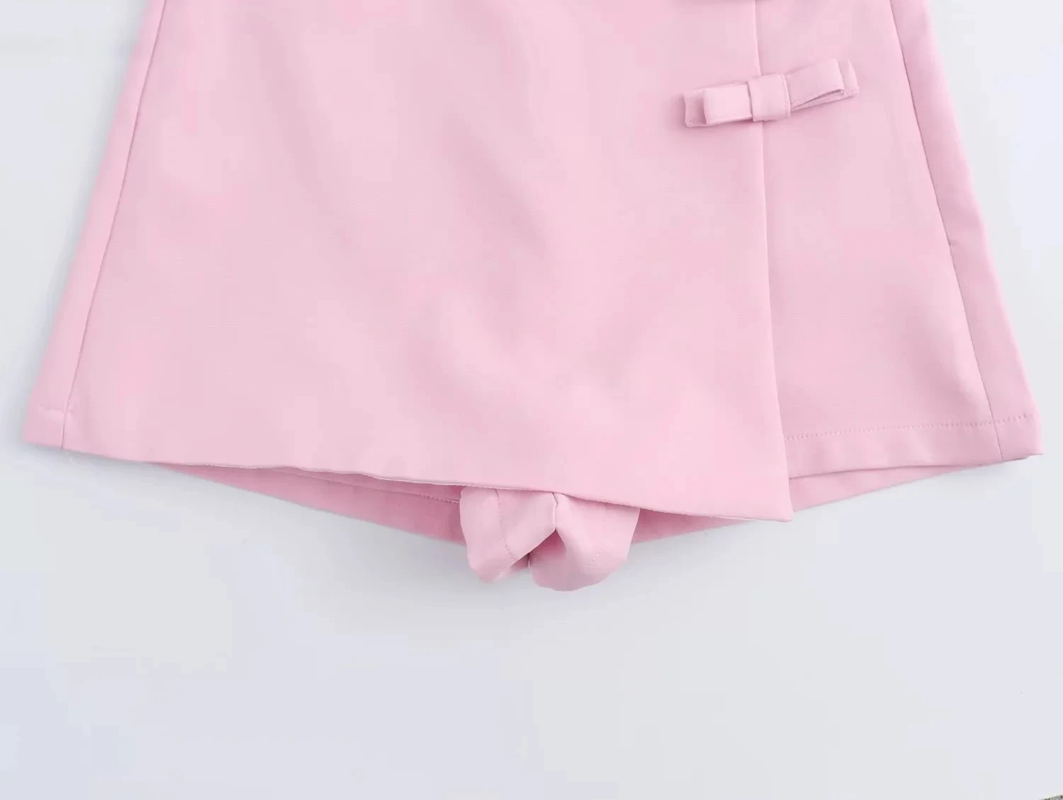 HXAO Bow Pink Skort For Women High Waist Mini White Skirt Pants Fashion Summer Women's Skort Streetwear Asymmetric Culottes