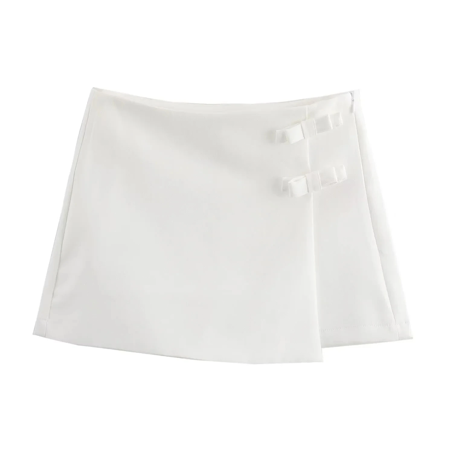 HXAO Bow Pink Skort For Women High Waist Mini White Skirt Pants Fashion Summer Women's Skort Streetwear Asymmetric Culottes