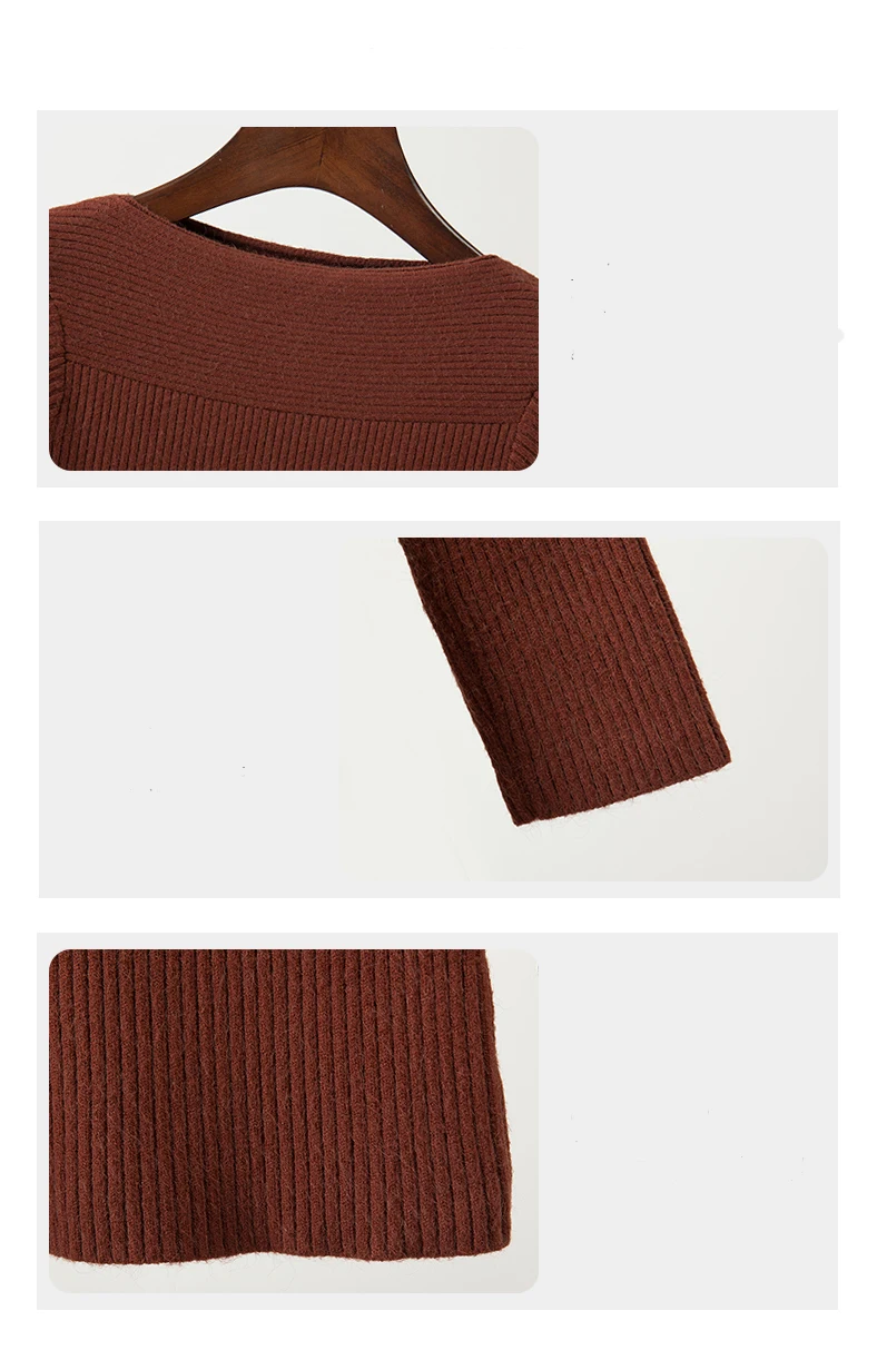 HELIAR Women Ribbed Slash Neck Slim Sweater Knitted Long Sleeve Office Sweaters Casual Solid Pullovers For Women 2025 Autumn