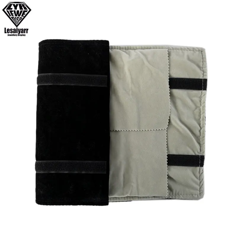 Portable Velvet Travel Jewelry Case Roll Bag Organizer for Necklace Chain Bracelet Jewellery Display Holder Travel Case Bag