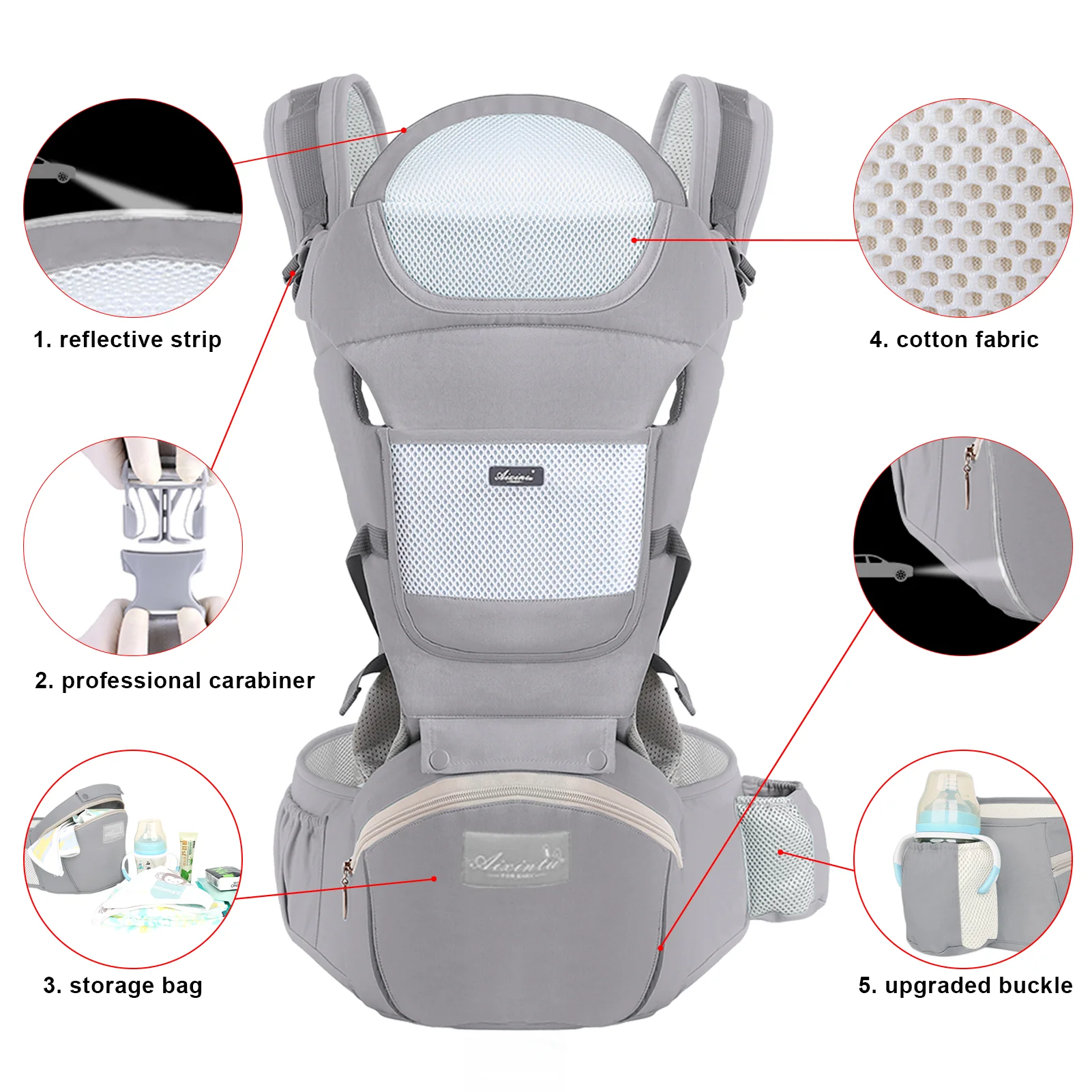 Ergonomic Baby Carrier Backpack Infant Baby Hipseat Carrier Front Facing Ergonomic Kangaroo Baby Wrap Sling Travel Backpack