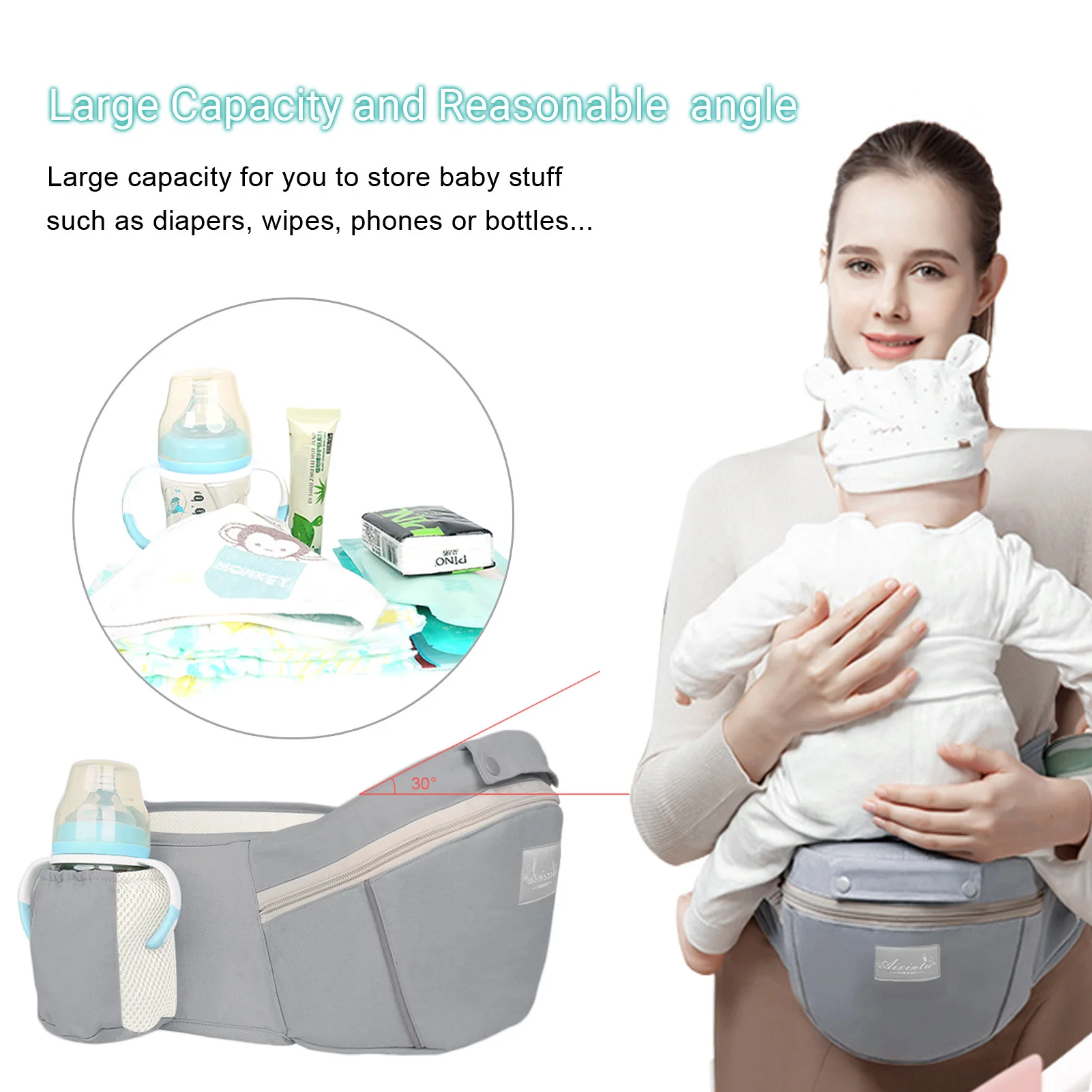 Ergonomic Baby Carrier Backpack Infant Baby Hipseat Carrier Front Facing Ergonomic Kangaroo Baby Wrap Sling Travel Backpack