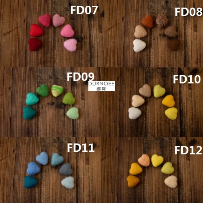 Newborn Photography Props Wool Felt Love Heart Photography Props Accessories Baby Studio