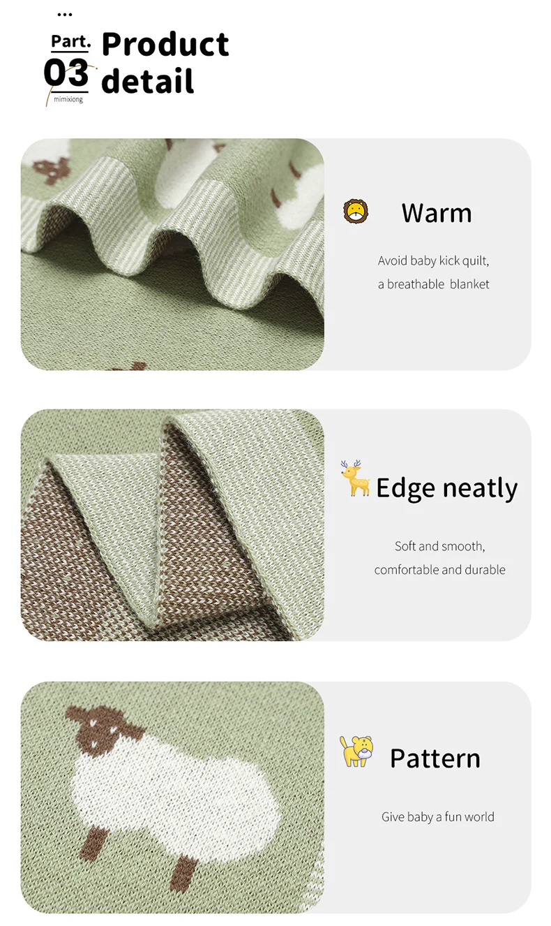 Baby Cotton Blankets Knitted Newborn Boys Girls Stroller Nursery Swaddle Wrap Cuddle Quilts 90*70cm Infant Toddler Receiving Mat