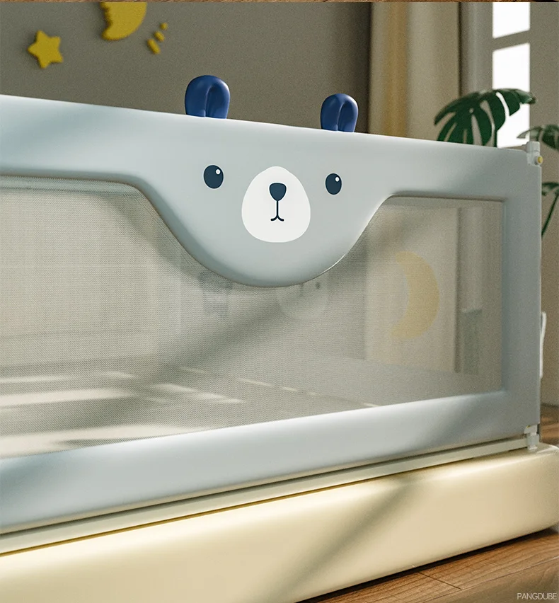 PANGDUBE 1 PCs Baby Crib Safety Barrier, Side Protection for Crib, Toddler Barrier, Protection against Baby falling out of bed, screw mount or mattress built into bed frame.