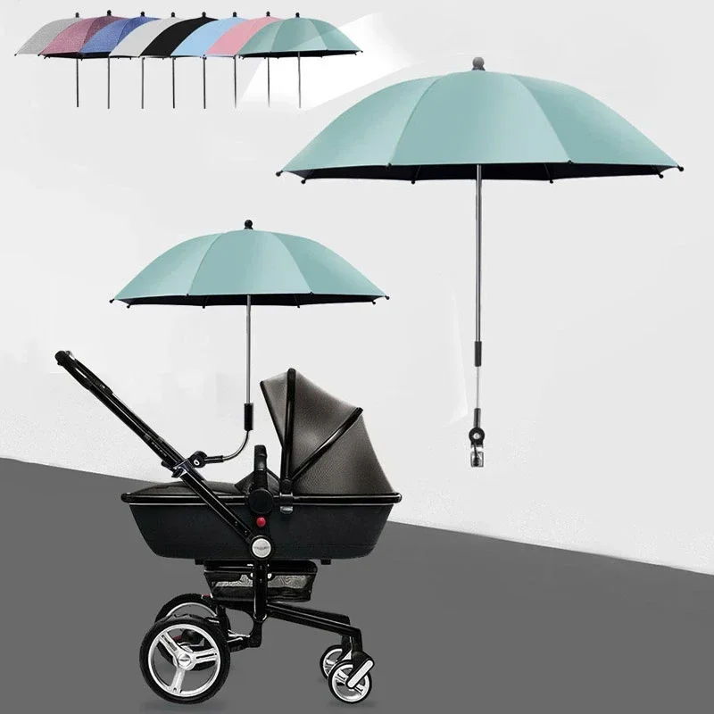 UV Protection Baby Stroller Umbrella With Clamp Universal Sunscree Rainproof Stroller Cover Umbrella Baby Stroller Accessories