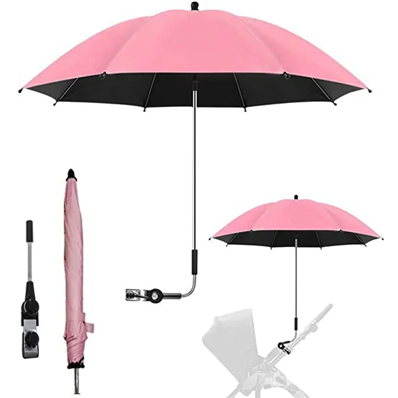 UV Protection Baby Stroller Umbrella With Clamp Universal Sunscree Rainproof Stroller Cover Umbrella Baby Stroller Accessories